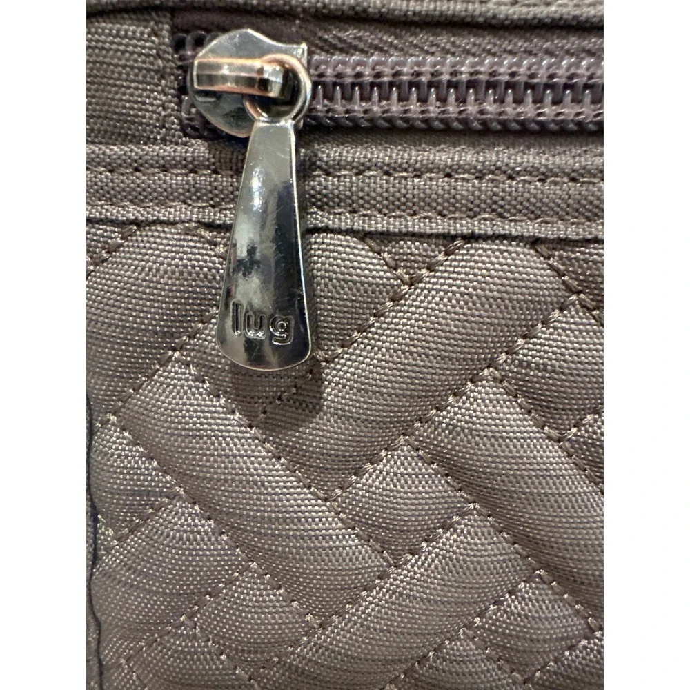 Lug Hopscotch Crossbody Bag Brown Quilted Zip Pocket Adjustable Strap - Picture 4 of 11
